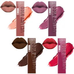 krayons Set Of 4 Velvet Kiss Non Transfer Liquid Lipstick - 3.5 ml - Shades: 05-06-07-08-picture-40