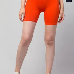 Attire Zone Women Skinny Fit Low-Rise Cycling Sports Shorts-image-82