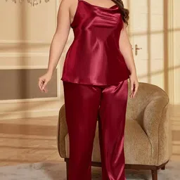 PHALIN Women Maroon Night suits image 4