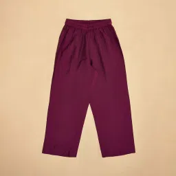 Akkriti by Pantaloons Kids Wine Embroidered Kurta Set image 5