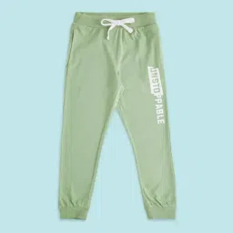 Pantaloons Junior Green Cotton Printed Trackpants-image-49