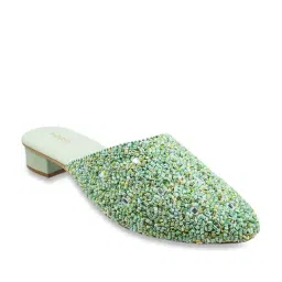 Mochi Women's Green Mule Shoes-image-85