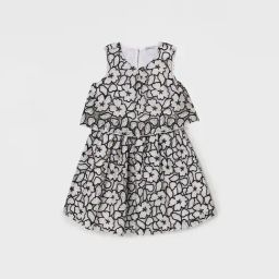 Fame Forever by Lifestyle Kids White & Black Embroidered Regular Fit Dress-picture-20