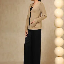 Soch Brown Acrylic Regular Fit Shrug image 5