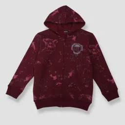 Gini & Jony Kids Maroon Printed Full Sleeves Jacket-picture-23