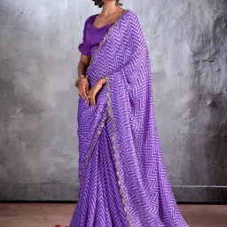 Saree Mall Purple Embellished Sarees With Unstitched Blouse-picture-10