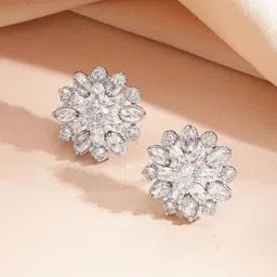 Rubans Rhodium-Plated Crystal & American Diamond-Studded Jewellery Set image 2