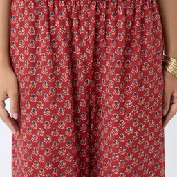 Utsa by Westside Maroon Floral Printed Ethnic Pants image 4