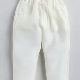 LITTLE COLLARS Boys Mandarin Collar Cotton Silk Straight Kurta With Trouser & Nehru Jacket image 5