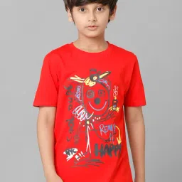Under Fourteen Only Boys Red Printed T-Shirt-picture-11