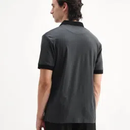 Rare Rabbit Grey Cotton Regular Fit Solid Polo T-Shirt image 2