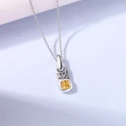 Ornate Jewels 925 Sterling Silver Yellow Pendant with chain for Women-picture-41