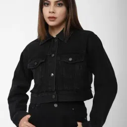 Forever 21 Black Regular Fit Jacket-image-2