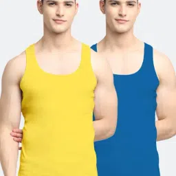 Friskers Multi Cotton Slim Fit Vest - Pack of 2-picture-38