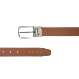 Louis Stitch Black Leather Reversible Belt for Men image 5