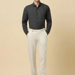 Allen Solly Grey Cotton Slim Fit Checks Shirt image 5