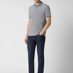 Van Heusen Grey Cotton Regular Fit Printed Polo T-Shirt image 5