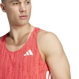 Adidas Red Slim Fit Printed Gym Vest image 5