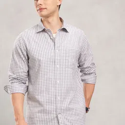 Nautica Men Premium Checked Cotton Linen Casual Shirt image 5