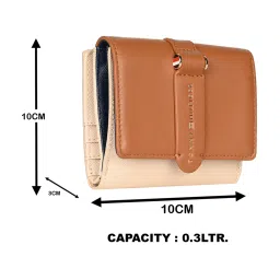 TOMMY HILFIGER Tan Beige Brady Donella Textured Flap Wallet with Sling image 5