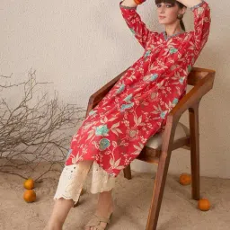 Indo Era Pink Cotton Regular Fit Printed Kurta-picture-28