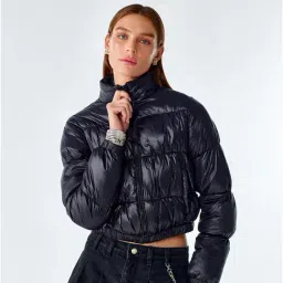 Cover Story Black Regular Fit Puffer Jacket-picture-46