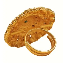 JYONA Gold-Plated Artificial Stones & Pearls Studded Adjustable Finger Ring image 3