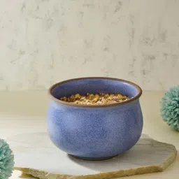 Fabindia Anaarbagh Blue Ceramic Glazed Nut Bowl (350 ML)-picture-32