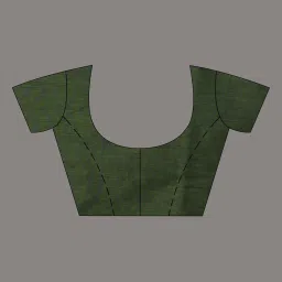 CHARUKRITI Green Cotton Striped Saree With Unstitched Blouse image 5