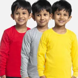 Friskers Kids Multicolor Cotton Full Sleeves T-Shirt (Pack of 3)-picture-30