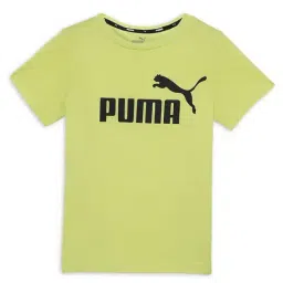 Puma Kids ESS Lime Green Cotton Logo T-Shirt-image-13