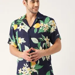 Hancock Navy Relaxed Fit Print Shirts-picture-24