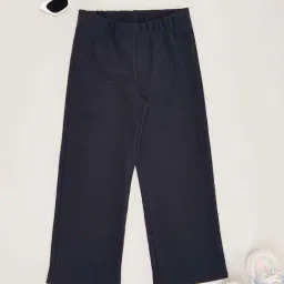 Pantaloons Junior Girls Dress Blues Textured Trousers & Pants-picture-11