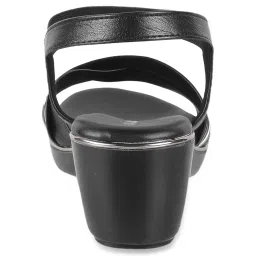 Walkway Women's Black Ankle Strap Wedges image 5