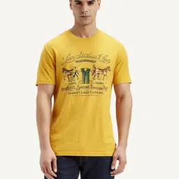 Levi's Yellow Cotton Slim Fit Printed T-Shirt-picture-20