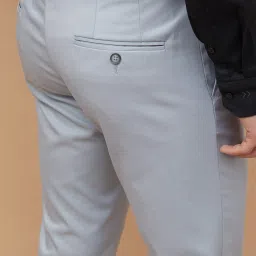 Code By Lifestyle Grey Slim Fit Trousers image 5