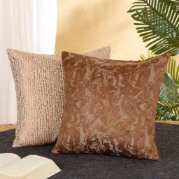 Rosara Home Rust Printed Cushion Covers Pack of 2 16"X16" image 2