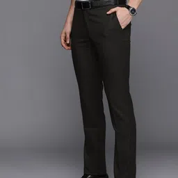 Raymond Men Solid Mid-Rise Slim Fit Formal Trousers image 2