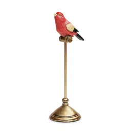Pure Home and Living Red Small Polyresin Bird with Stand image 5
