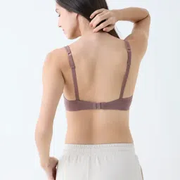 Wunderlove by Westside Brown Solid Cotton-Blend Padded Bra image 2