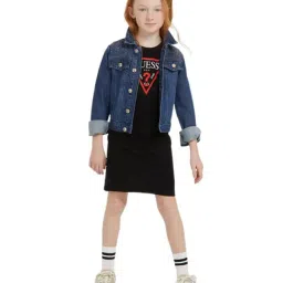 Guess Kids Jet Black A996 Logo Regular Fit Dress-picture-27