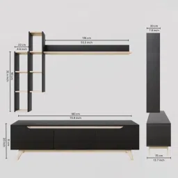 SPYDER CRAFT SL7 Engineered Wood TV Entertainment Unit (Brown) image 5