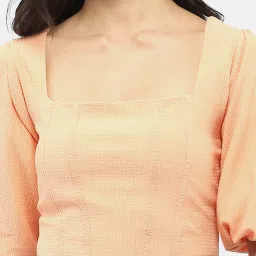 MADAME Peach Slim Fit Crop Top image 5