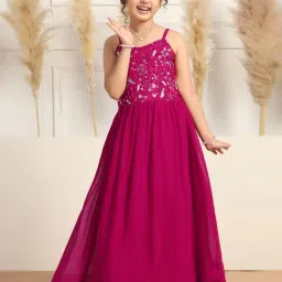 Fashion Dream Kids Rani Embroidered Fit & Flare Dress-picture-24