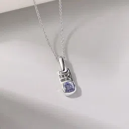 Ornate Jewels 925 Sterling Silver Blue Pendant with chain for Women-picture-42