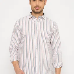 Duke Spread Collar Slim Fit Striped Casual Shirt-image-29