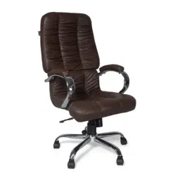 Adiko Systems Brown Leatherette Center-Tilt Mechanism High Back Executive Chair image 3