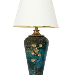 FOS LIGHTING Green Marble Effect Table Lamp With Off-White Tapered Shade-picture-18
