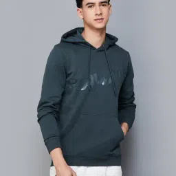 fame forever by lifestyle Fame Active Blue Regular Fit Printed Hooded Sweartshirt-picture-16