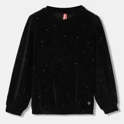 Blue Giraffe Girls Black Cotton Solid Full Sleeves Top-picture-25